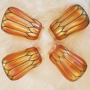 Antique, Art Nouveau Carnival Glass Lamp Shades